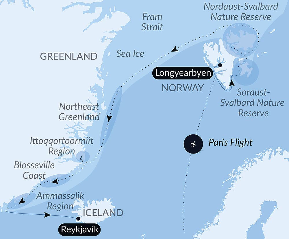 In the ice of the Arctic, from Svalbard to Greenland
