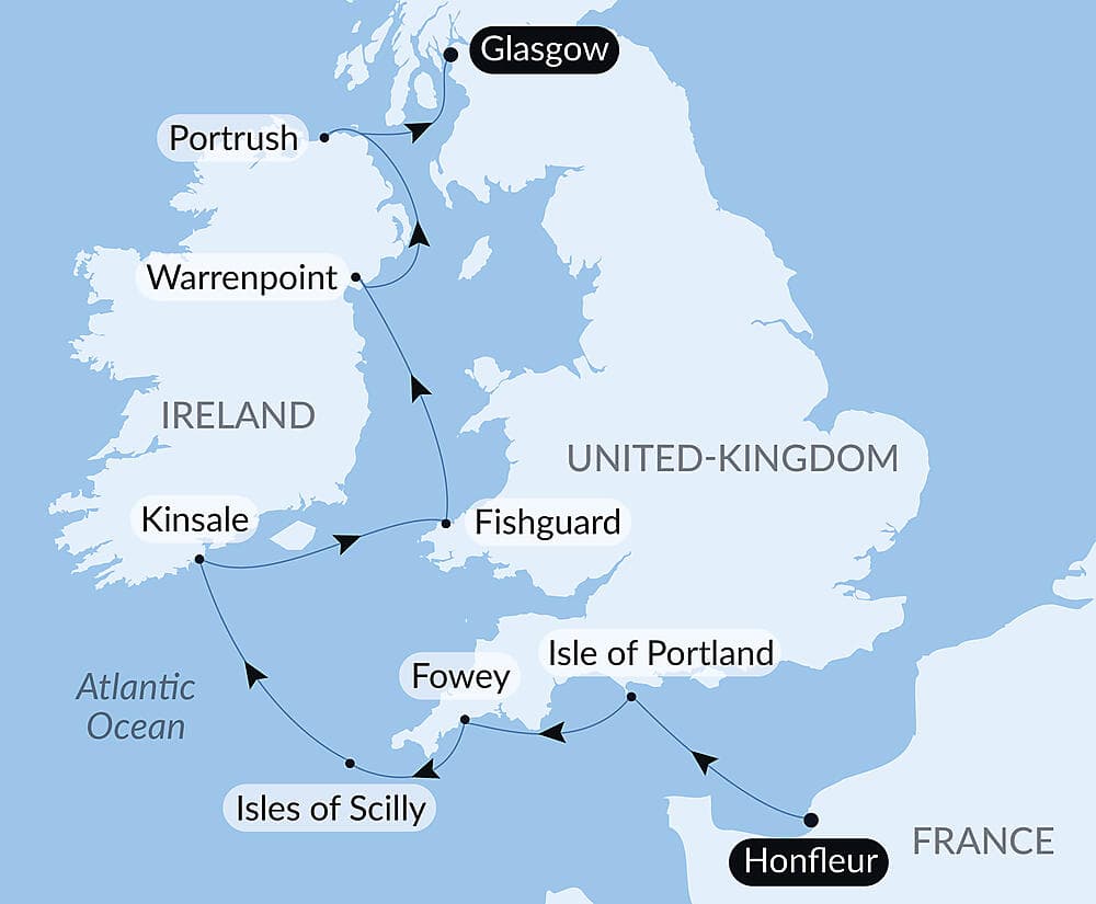 From the English Channel to the Irish Sea