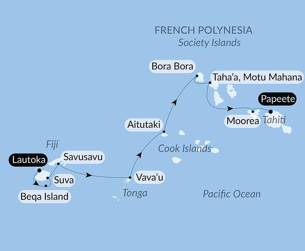 Fiji, Tonga, Cook Islands and Society Islands